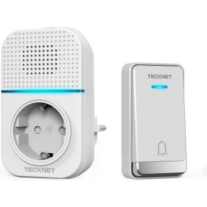 Kalanka-Sonnette Sans Fil, 400m Sonnette De Porte Ip65 &Eacute;tanche Carillon Electronique, Sonnette De Porte Avec Fonction De Charge Et Lumi&egrave;re Led, 60 M&eacute;lodies Au 5 Niveaux Volumes - Neuf