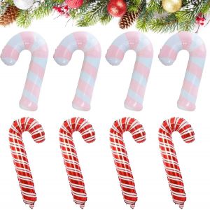Ballon Noel Decoration 8 Pi&egrave;ces Ballons Helium Noel B&acirc;ton De Marche Ballon Gonflable Noel B&eacute;quilles Kit Decoration Noel Ballon Sucre D'Orge - Neuf