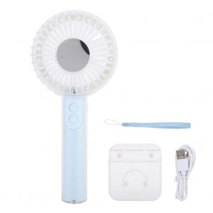 HJLIAN Ventilateur de refroidissement USB silencieux pour exterieur et bureau, ventilateur electrique portable avec 21 LED bleues - Neuf