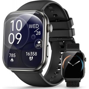 Asfasfq-Blackview Smartwatch Hommes Femmes, Écran Amoled Toujours Allumé, Montre Fitness Avec Fonction Téléphone, Passer/Recevoir Des Appels, 100+Modes Sport, Fréquence Cardiaque, Moniteur De Sommeil - Neuf