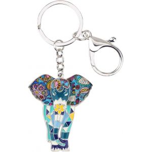 Kal-Emaille El&eacute;phant Porte-Cl&eacute;s Cute El&eacute;phant Porte-Cl&eacute;s Pour Les Femme Filles Sac Accessoires De Voiture - Neuf