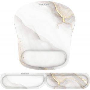 Tapis De Souris Et Repose-Poignet Clavier, Mouse Pad Ergonomique En Mousse &Agrave; M&eacute;moire Pour Bureau Ordinateur, Gamer, Antid&eacute;rapant, Imperm&eacute;able, Flexibilit&eacute; Pliable - Neuf