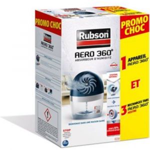 Absorbeur d'humidit? Rubson Aero 360? 20 m? + 3 tablettes 2 en 1 - Neuf