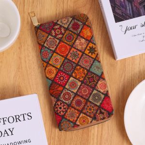 Portefeuille Multifonctionnel Avancé Avec Grain De Bois,Géométrie Portable,Plusieurs Emplacements Pour Cartes,Grain De Bois Rétro Artistique Personnalisé.E. - Neuf