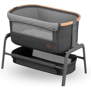 Subzonal-Iora Berceau Pliable Pour B&eacute;b&eacute; De 0 &Agrave; 6 Mois, Max 9 Kg, 4 Positions D'inclinaison Et 5 Hauteurs, Glisse Facile, Matelas Confortable, Grand Panier, Facile &Agrave; Transporter, Graphite Essentiel - Neuf
