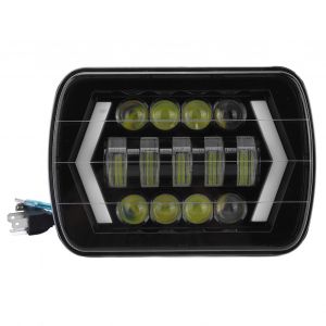 Phare LED 5x7 pouces 60 W, forme de fleche carree, prise H4, etanche IP67, pour camions tout-terrain - Neuf