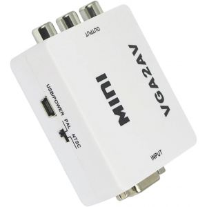 Conversion Automatique De La Résolution De L'adaptateur Pc vers TV AV/Mini Convertisseur - Neuf
