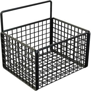 Checarzhn--No1-Panier De Rangement Mural, Paniers De Cuisine Suspendus, Panier Suspendu En Fil Métallique, Panier À Fruits Mural Sans Perçage, Petit Panier En Métal Adhésif, Paniers Muraux En (Black) - Neuf