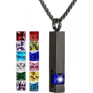 Urne Colliers (Saphir) Pour Les Cendres De Pierre De Naissance Cube Urnes Pour L'homme De Cendres Mémorial De La Crémation Urne Souvenir Médaillon De Bijoux Pour Les Cendres - Neuf