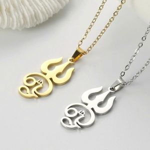 Dawapara Inde Tamoul Om Symbole Avec Pendentif Trident Collier En Acier Inoxydable Om Shiva Symbole Yoga Vintage Talisman Bijoux - Neuf