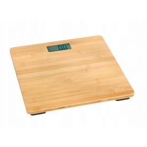 Balance P&egrave;se Personne Bambus&eacute;, P&egrave;se Personne &Eacute;lectronique Avec &Eacute;cran Lcd, Jusqu'&agrave; 180 Kg, Bambou, 30x2,7x30 Cm, Marron - Wenko - Neuf