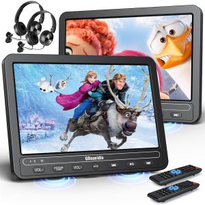 MEVRONISSHOP-Lecteur DVD portable 10,5 Pouces avec HDMI Input, 2 &eacute;crans avec 5 Heures de Batterie Rechargeable ,Lecteur DVD Voiture, ecran de voiture pour enfant, Support USB/SD - Neuf