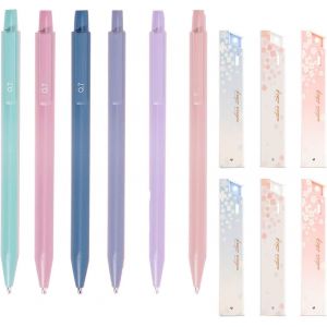Checarzhn--No1-6 Crayons Automatiques Avec 6 Recharges De Plomb Hb, Crayons Automatiques Pastel 0,5 Mm Et 0,7 Mm Avec 6 Tubes De Mine Hb, Crayon Automatique Esthétique Pour L'écriture Et La Peinture - Neuf
