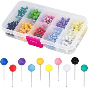 ChenQuanSarl-Lot De 500 Puna s Pour Tableau En Liège De 0,3 Cm, À Tête Ronde, 10 Couleurs En Plastique Avec Pointes En Acier, Puna s Décoratives Pour Tableau En Liège, Marquage De Tissu, Affiches - Neuf