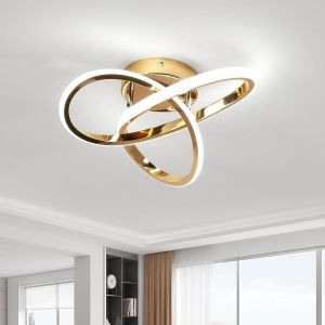 TIANYI-Plafonnier LED 30W, 3375LM Lampe de Plafond LED, Moderne Luminaire Plafonnier pour Couloir Coucher Salle de Bains Cuisine Salon, Blanc Froid 6500K, Or - Neuf