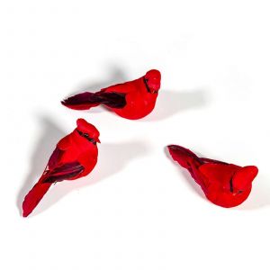 12PCS Cardinal Rouge des Oiseaux de No&euml;l Clip Sur le Cardinal de Plumes Artificielles Oiseau pour Arbre de No&euml;l Ornements de D&eacute;coration - Neuf