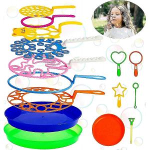 Ensemble de baguettes à bulles, lot de 15 gros jouets à baguettes à bulles avec plateau en vrac, grand jouet de fabrication de bulles pour enfants, jouet à bulles d'été - Neuf
