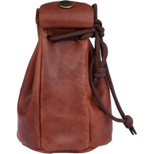 CAUC-Niklas' Vintage Bourse en Cuir avec Liens Etui Retro Portefeuille Porte-Monnaie Porte Clé Coin Purse Cuir Véritable - Neuf