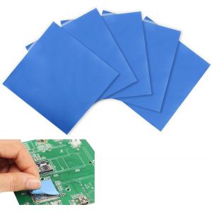 Lot de 5 coussinets thermiques 100 x 100 x 0,5 mm,1 mm,1,5 mm,2 mm,2,5 mm,résistants aux hautes températures 6,0 W/mK en silicone pour PC,ordinateur portable,dissipateur thermique,CPU, - Neuf