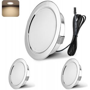 ERYI-Spot Led Encastrable, Spot Led 12V 4000K Blanc Neutre Dimmable, 3W Extra Plat Spot Encastrable, Trou 55-58Mm Aluminium Plafonnier Spot Avec Câble De 2M, Lot De 3, Chrome - Neuf