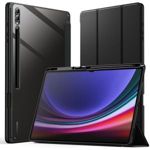 Coque Pour Samsung Galaxy Tab S10 Ultra/Tab S9 Ultra 14,6 Pouces Avec S Pen Porte-Stylet,Dos Clair Transparent En Pc,Étui Housse De Tablette Antichoc À Support (Graphite Noir) - Neuf