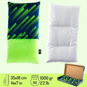 Bouillotte S&egrave;che Graines de Lin - Coussin Chauffant Micro Onde contre Douleur Musculaire (35x18 cm) - Compresse Chauffante de Graines Aromatiques - Housse Lavable, 100% Coton et Odeur de Lavande - Neuf