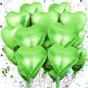 CAUC-Vert Pomme Ballon Coeur 18 Pouces Ballon Coeur Helium 15 Pi&egrave;ces Ballon Mariage Ballon Helium Anniversaire Pour la Saint-Valentin F&ecirc;te d'Anniversaire D&eacute;coration de Mariage F&ecirc;te des M&egrave;res - Neuf