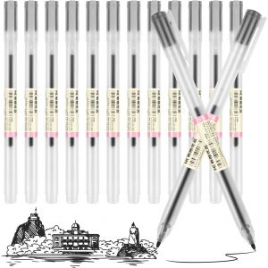 Tianyi-Stylo &Agrave; Encre Gel, 12pcs Stylo &Agrave; Bille Extra Fine 0.5mm Pointe Stylos Roller &Agrave; Encre Et S&eacute;chage Rapide Ecriture Fluide Et Pr&eacute;cise Pour Maison &Eacute;cole Bureau -Noir - Neuf