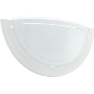 KAL-Lampe Murale Planet 1, Applique Murale Intérieure En Acier Et Verre, Lampe Pour Salon Et Couloir En Blanc Et Clair, Douille E27 - Neuf