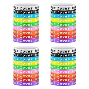 36pcs Jésus Vous Aime Bracelets En Silicone Bracelets En Caoutchouc Colorés Bracelets En Silicone Chrétiens Annonce - Neuf