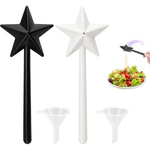 Tianyi-2 Pièces Baguette Magique Pour La Cuisine, Salière Et Poivrière Baguette, Distributeur Sel Et Poivre Cuisine, Distributeur À Épices Magique, Salière Et Poivrière Étoile, Pour Cuisine - Neuf