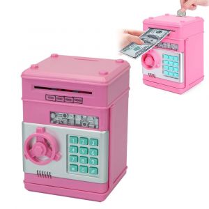 Tirelire &eacute;lectronique avec distributeur automatique de billets, mot de passe, fente pour les pi&egrave;ces, d&eacute;filement automatique des billets, musique et grande capacit&eacute; - Neuf