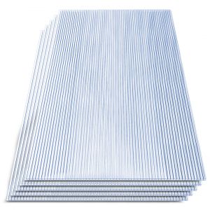 5x Plaque de toiture plat polycarbonate transparent translucide l.1.21xL.0.605m, ep.8mm - Neuf