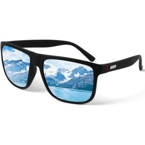 Fdjhy-Lunettes De Soleil Polarisées Pour Homme Femme, Lunettes De Soleil Pilote Lunettes De Soleil Polarisées Ultralégères Verres Anti-Reflets Conduite Pêche Sports Avec Lunettes Soleil(Bleue Glace) - Neuf