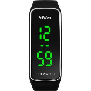 Digital Montres Bracelet 50m &Eacute;tanche Outdoor Sport Minimalisme Eclairage Led Rectangulaire Plastique De La Lunette Et Caoutchouc Ruban Montre.[J695] - Neuf