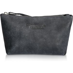 MAA-Sac cosmétique en cuir véritable - Sac de rasage - Unisexe - Pour homme et femme - Noir (19 x 10 x 3), Noir - Neuf