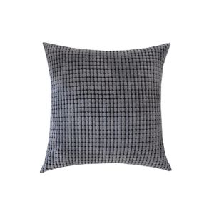 Housse De Coussin En Velours C&ocirc;tel&eacute; Pour La D&eacute;coration Int&eacute;rieure - Gris Fonc&eacute;, 45 X 45 Cm, Douce Et Lavable En Machine - Neuf