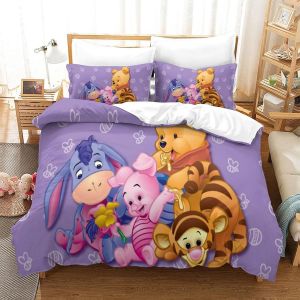 Winnie The Pooh Ensembles De Housse De Couette Cartoon D Ensembles De Literie Microfibre Parure De Lit King&pound;&iquest;Xcm&pound;&copy; - Neuf