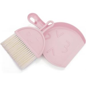 Ensemble Mini Pelle Et Ramasse-Poussière (Rose), Petit Balai Et Pelle À Poussière, Ensemble De Brosse De Table Portable, Outils De Nettoyage À Poils Doux, Pelle À Poussière De Bureau - Neuf