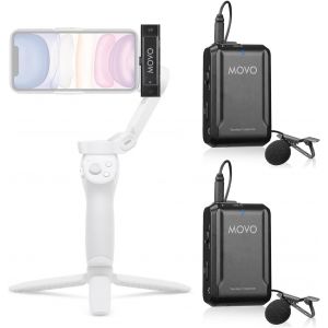 Micro Lavalier sans Fil pour iPhone-Micro Cravate Compact idéal pour Le stabilisateur Gimbal Smartphone-Idéal pour Le Vlogging,Le Tournage,Les professeurs-Compatible avec DJI Osmo Om 4 - Neuf