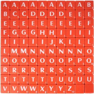 Chenquansarl-Lot De 100 Pi&egrave;ces De Lettres De L'alphabet Rouges Avec Lettres Blanches - Id&eacute;al Pour Le Remplacement, Les Arts Et L'artisanat, Les Jeux De Soci&eacute;t&eacute;, L'art Mural - Neuf