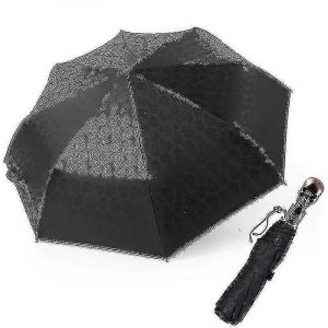 Parapluie Retro Skull Protection Solaire Anti-uv Pliage Automatique Bumbershoot (noir) - Neuf