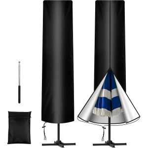 Housse Parasol Deporte Avec Perche Télescopique, Housse De Protection Pour Parasol En Tissu Oxford 210d, Imperméable, Coupe-Vent, Anti-Uv,Pour Parasol De Jardin Exterieur, 240 * 57/57 Cm - Neuf