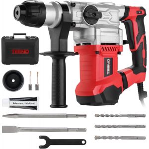 VornixorSarlshopMarteau Perforateur SDS-Plus 1500W 7J, 6 Vitesses, 4 Fonctions,4500BPM, C&acirc;ble de 2M, Embrayage de S&eacute;curit&eacute; & Technologie Anti-vibration - Neuf