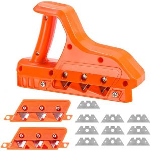 Ensemble de 2 pièces de coupe-cloison rapide, coupe-bordure pour cloison sèche, coupe-biseau, raboteuse à main avec 10 lames, raboteuse avec outils manuels à 45° et 60°, outils de coupe - Neuf