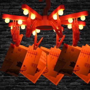 HJLIAN Lampe a pince pliable pour cintres en tissu, veilleuse 16 LED pour suspendre photos, cartes, decorations (rose) - Neuf