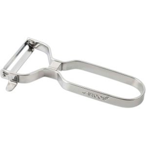 Kal-Éplucheur Professionnel 130mm En Acier Inoxydable Chromé Pour Éplucher Fruits Et Légumes. Ustensile De Cuisine Pour Coupes Fines. Gadget Chef Avec Design Ergonomique. Couleur Argent. - Neuf
