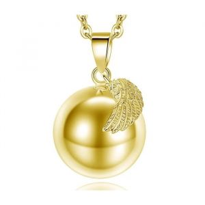 Bola De Grossesse Double Pendentif Boule Et Aile D'ange Dor&eacute; - Neuf