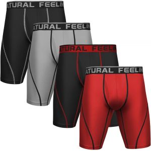 Kgabery-9in Lot De 3 Boxer Homme Long Calecons Homme Elastique Sous-Vêtements Homme Boxer Hommes Sport Boxer Anti Transpiration S-Xxl - Neuf