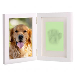 HJLIAN Cadre commemoratif personnalise pour chien ou chat, empreintes de pattes, cadre photo de bureau, suspension murale moderne, double - Neuf